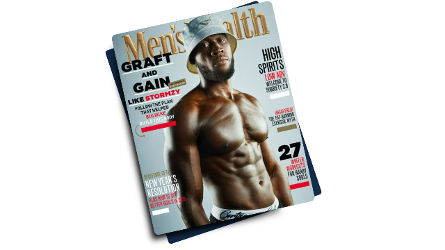 Men's Health magazine cover featuring Stormzy, showcasing his athletic physique and vibrant energy, a result of his tailored nutrition and training plan